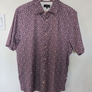 Ted Baker Men's Burgundy Patterned Shirt